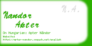 nandor apter business card